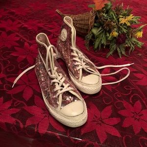 Multi color Sequin Converse Sneakers, size 6!